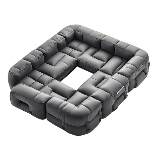 Padic Modular Inflatable Sofa - Industrial Grade Sectional - Professional Grade Interlocking Design - Space Saving Portable Furniture - Matte Black